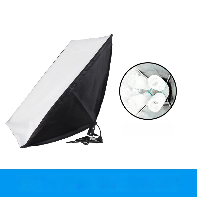 Fotografijos apšvietimo rinkinys tiesioginiam transliavimui su softboxu, E27 lempos laikiklis, 110–220V, nepriklausomas maitinimo šaltinis, ryškumo reguliavimas