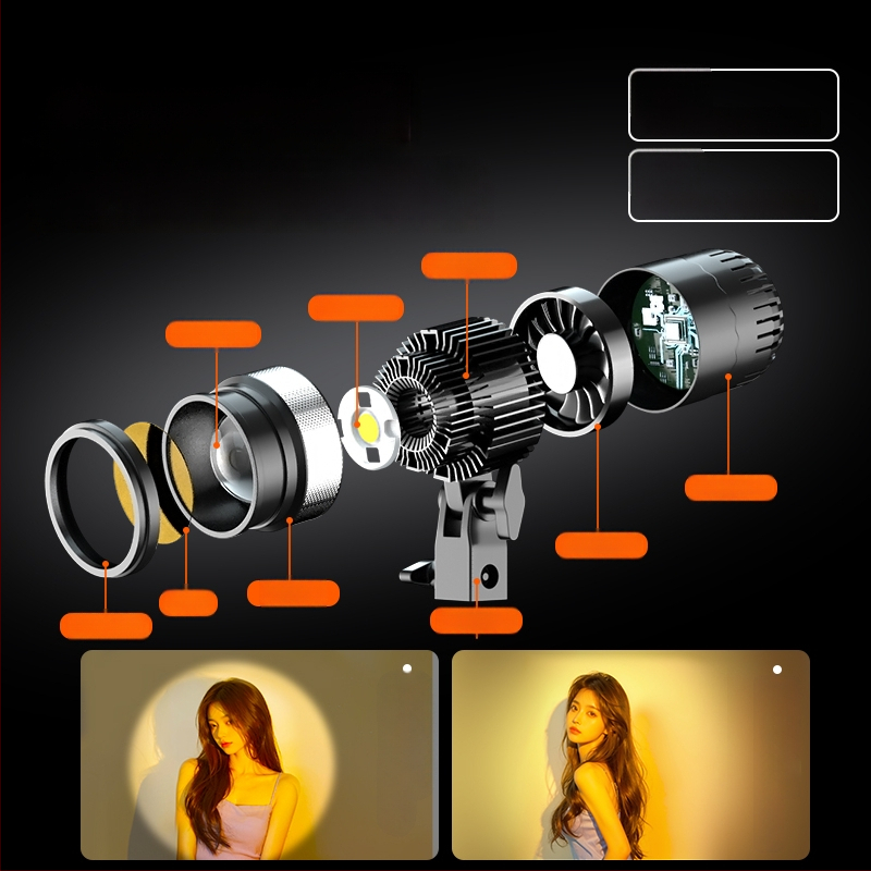 Skaitmeninis fotografijos apšvietimas Sinoni Hair lamp, 5500K, reguliuojamas apšvietimas, reguliuojamas ryškumas