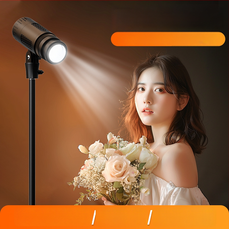 Nešiojama fotografijos šviesa su COB šaltiniu galiniam apšvietimui, 50W, 3000–6000K, 10 m diapazonas