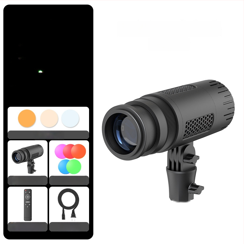 Nešiojama fotografijos šviesa su COB šaltiniu galiniam apšvietimui, 50W, 3000–6000K, 10 m diapazonas