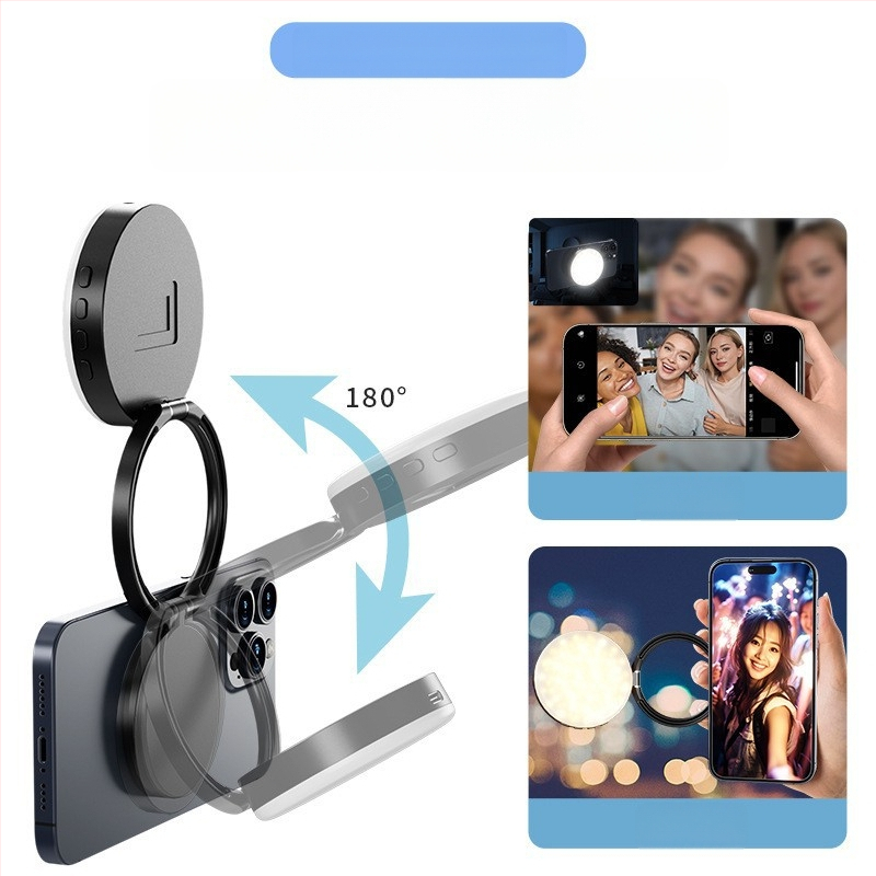 LED papildomas apšvietimas mobiliam telefonui – Ysh126, nešiojamas fotografijai ir tiesioginėms transliacijoms su trimis spalvų temperatūromis, 5V, mažiau nei 10W, rankinis