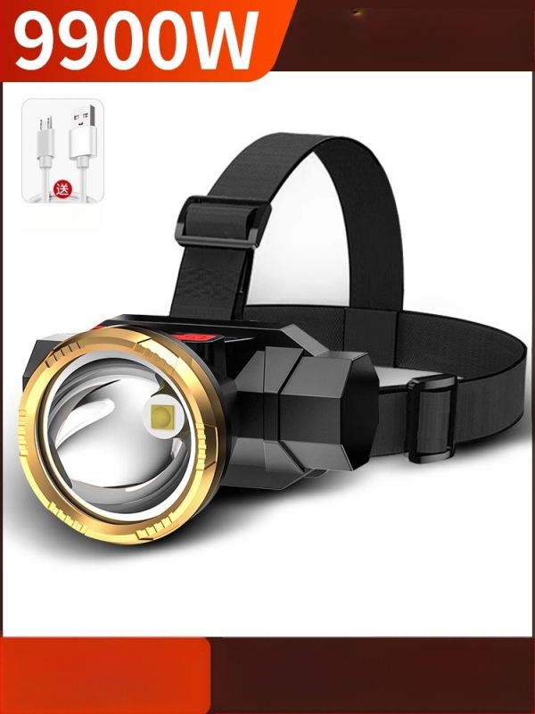 Nakties žvejybos galinė lempa, įkraunama, 1200mAh baterija, 10W LED, aliuminio lydinio korpusas, 200–500 m šviesos atstumas