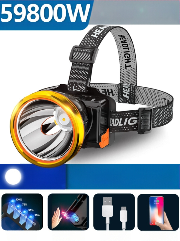 Nakties žvejybos galinė lempa, įkraunama, 1200mAh baterija, 10W LED, aliuminio lydinio korpusas, 200–500 m šviesos atstumas