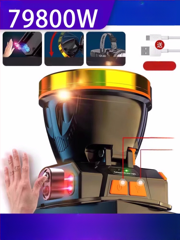 Nakties žvejybos galinė lempa, įkraunama, 1200mAh baterija, 10W LED, aliuminio lydinio korpusas, 200–500 m šviesos atstumas