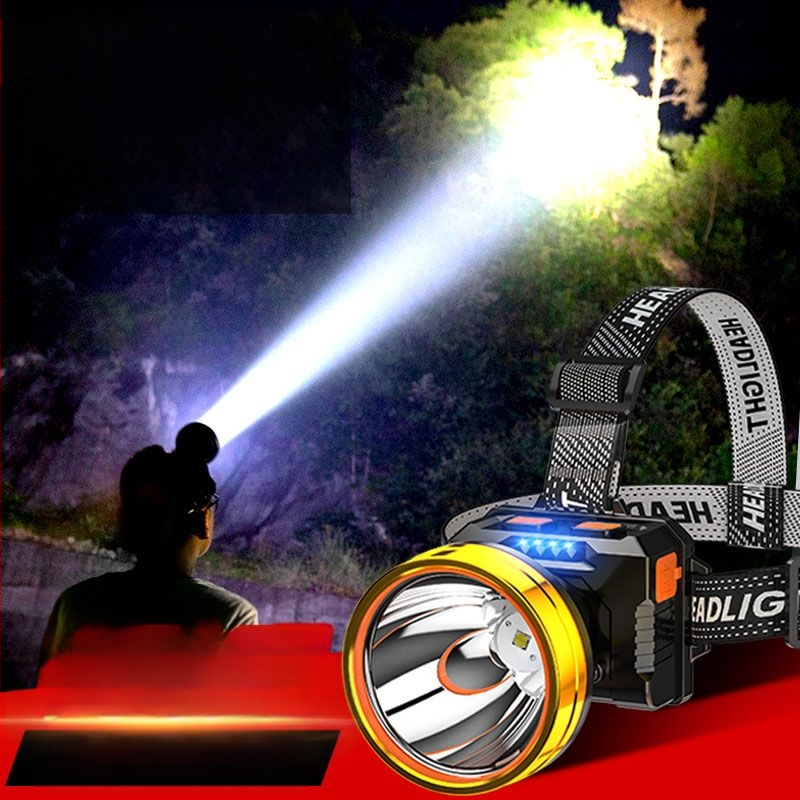 Nakties žvejybos galinė lempa, įkraunama, 1200mAh baterija, 10W LED, aliuminio lydinio korpusas, 200–500 m šviesos atstumas