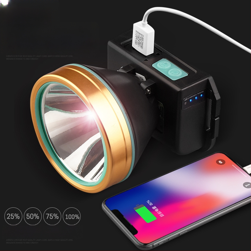 Nakties žvejybos galinė lempa, įkraunama, 1200mAh baterija, 10W LED, aliuminio lydinio korpusas, 200–500 m šviesos atstumas