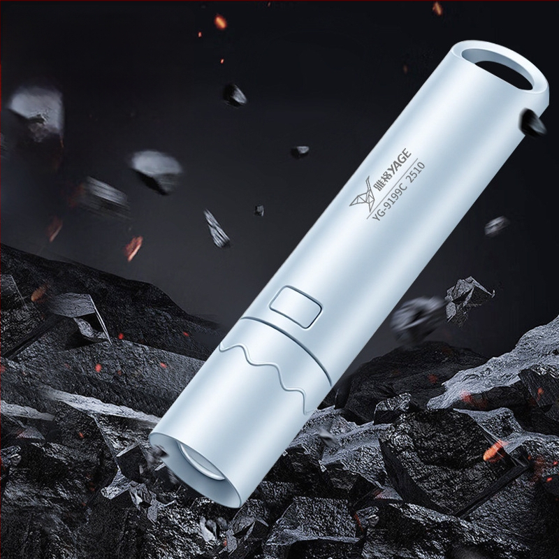 Rankinis žibintuvas su teleskopiniu dizainu, 3W LED, 140 lm, veikimo laikas 3 val., įkraunama baterija 14500