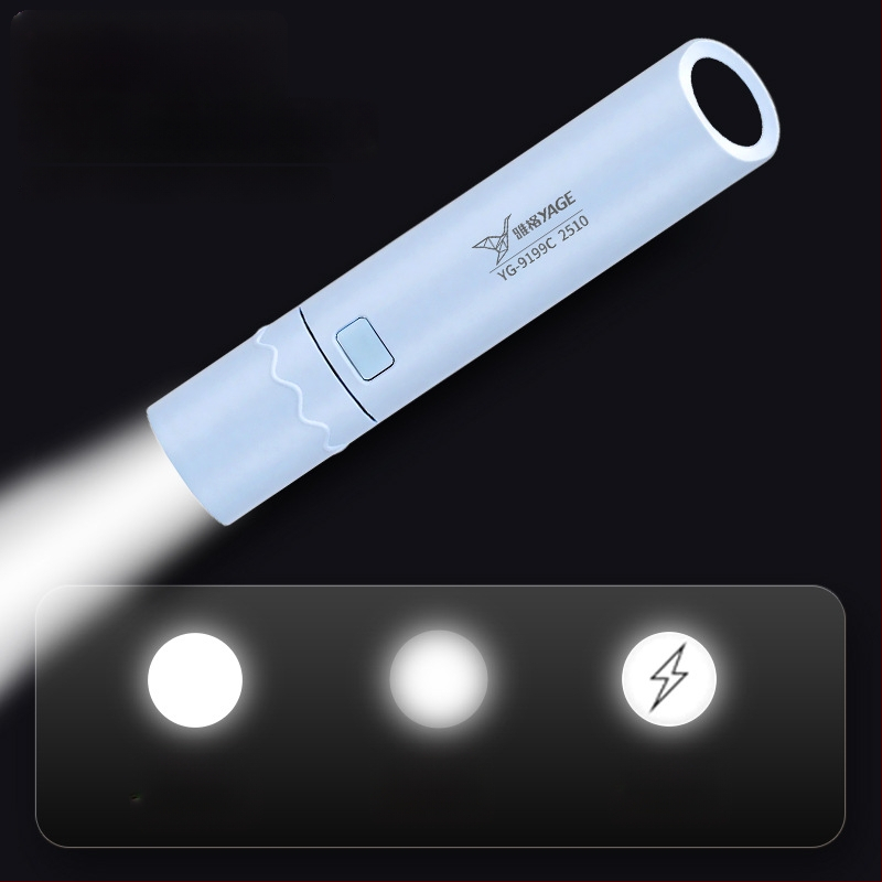 Rankinis žibintuvas su teleskopiniu dizainu, 3W LED, 140 lm, veikimo laikas 3 val., įkraunama baterija 14500