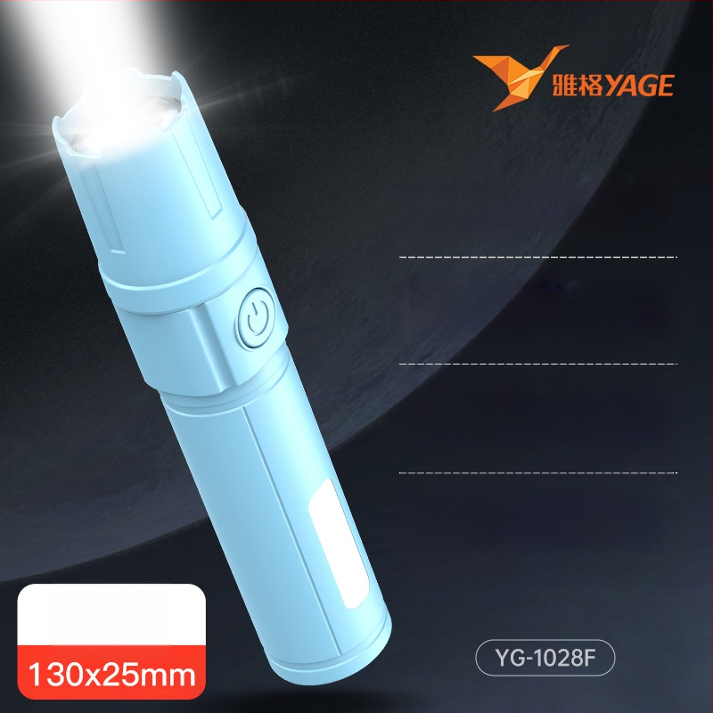 Rankinis žibintuvas su teleskopiniu dizainu, 3W LED, 140 lm, veikimo laikas 3 val., įkraunama baterija 14500