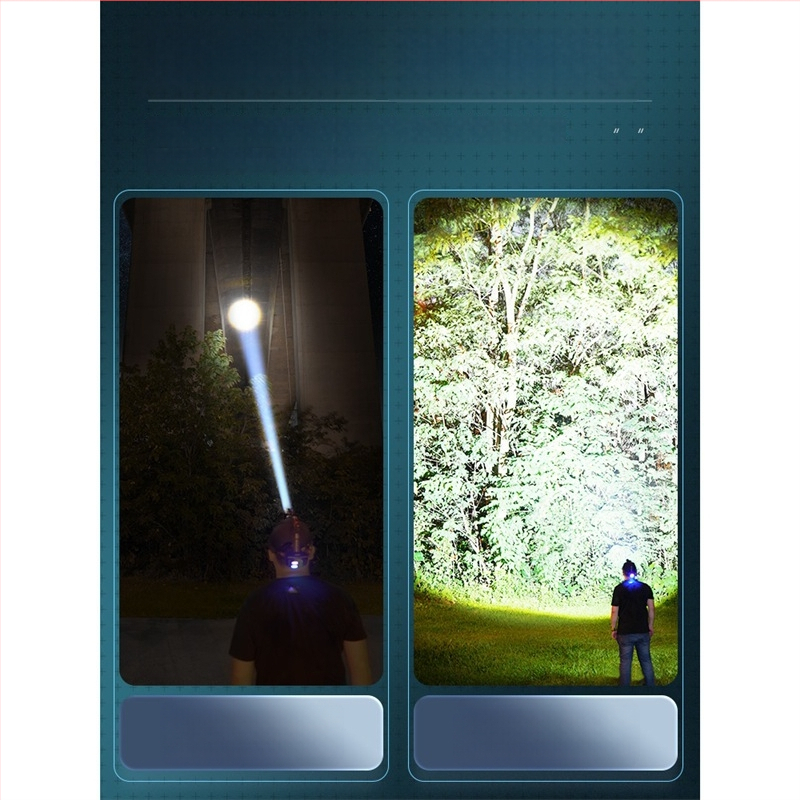 Sky Fire galvos žibintas su aliuminio lydinio korpusu, maitinamas baterija, lazerinis šviesos šaltinis, tinkamas lauko naudojimui