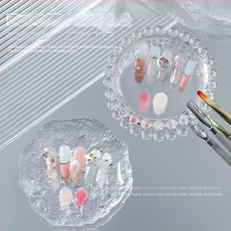 Nagų meno stiklo kristalų paletė su rašiklio laikikliu – matinė perlų plokštė demonstracijai, 30 g