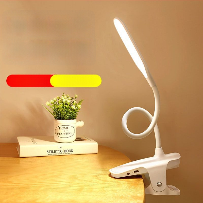 LED klipo stalinės lempos su USB įkrovimu, prisilietimo trijų lygių šviesos reguliavimas, įdiegta 18650 baterija vaikų mokomojo stalo lempai