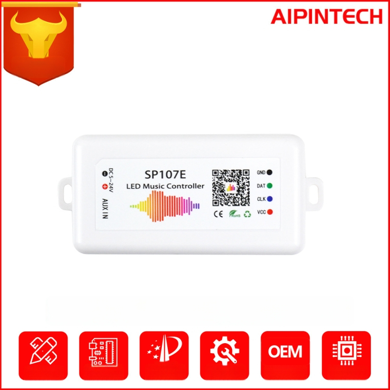 SP107E Symphony LED valdiklis WS2811 juostoms, Bluetooth APP valdymas, ryškumo reguliavimas, 1024 IC taškai, DC5-24V