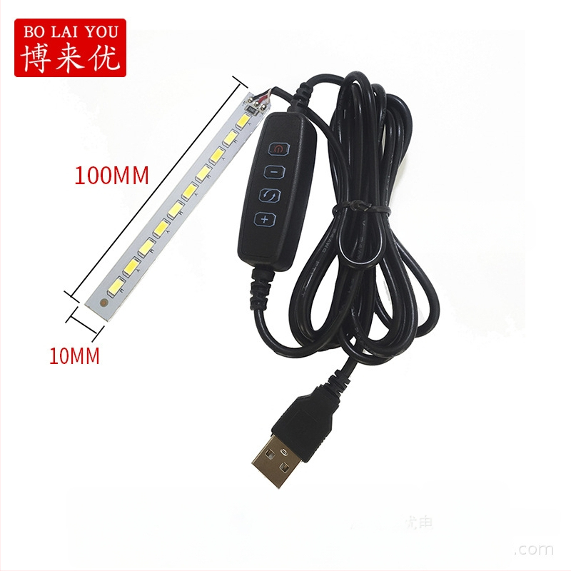 LED USB stalo lempa su reguliuojama šviesos intensyvumu, 5V USB maitinimas, mygtuko jungiklis, aliuminio gaubtas, metalinis laikiklis