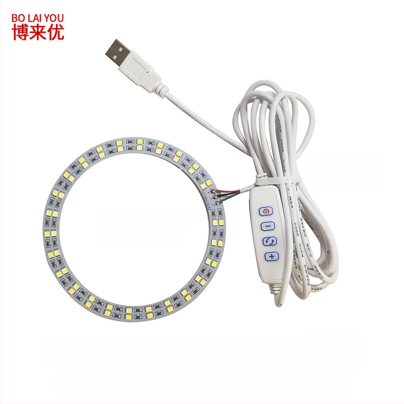 LED USB stalo lempa su reguliuojama šviesos intensyvumu, 5V USB maitinimas, mygtuko jungiklis, aliuminio gaubtas, metalinis laikiklis