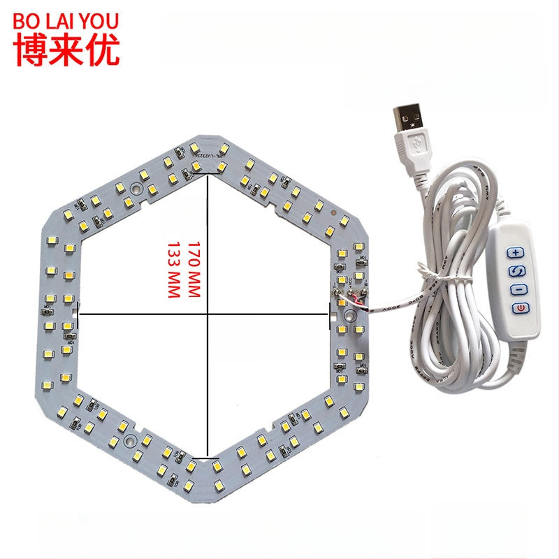 LED USB stalo lempa su reguliuojama šviesos intensyvumu, 5V USB maitinimas, mygtuko jungiklis, aliuminio gaubtas, metalinis laikiklis