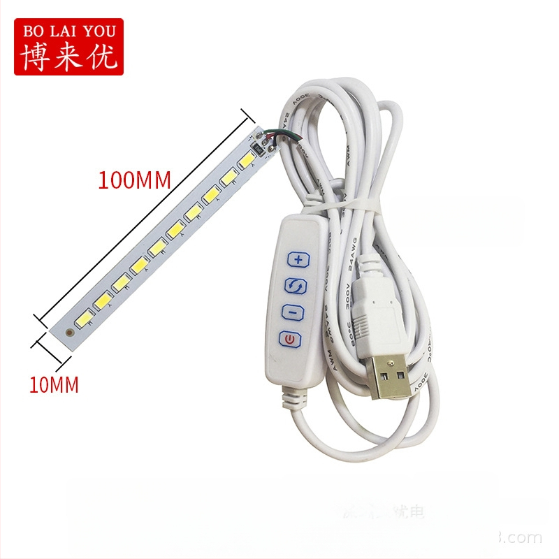 LED USB stalo lempa su reguliuojama šviesos intensyvumu, 5V USB maitinimas, mygtuko jungiklis, aliuminio gaubtas, metalinis laikiklis