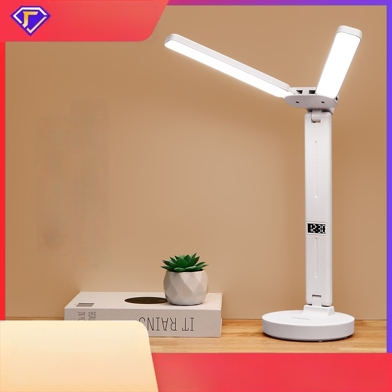 Stalo lempa su dviem galvomis, sulankstoma, su įmontuota baterija ir lietimo kontrole – studijų lemputė bendrabutyje ir vaikų kambaryje