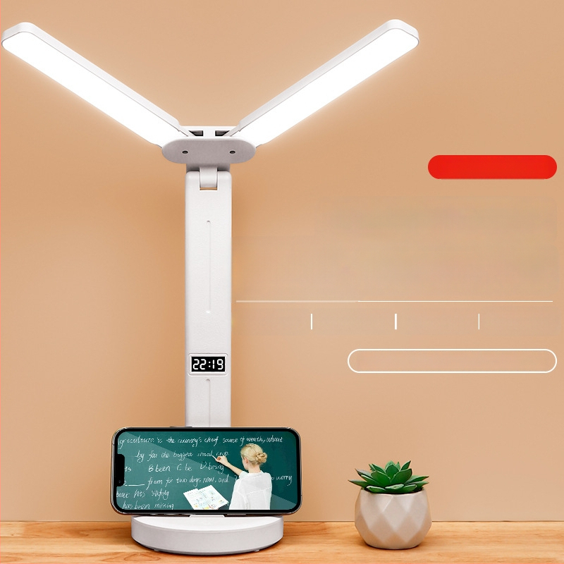 Stalo lempa su dviem galvomis, sulankstoma, su įmontuota baterija ir lietimo kontrole – studijų lemputė bendrabutyje ir vaikų kambaryje