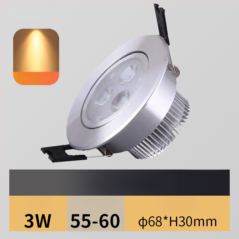 LED sisseehitatud lae prožektor anti-glare disainiga, 220V, seinakontroll, PVC korpus, CRI 70–79