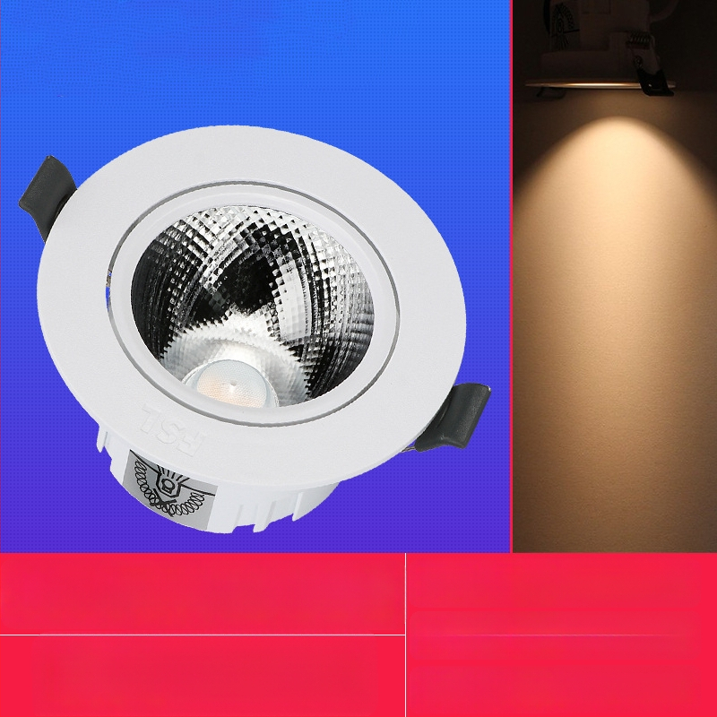 LED sisseehitatud lae prožektor anti-glare disainiga, 220V, seinakontroll, PVC korpus, CRI 70–79