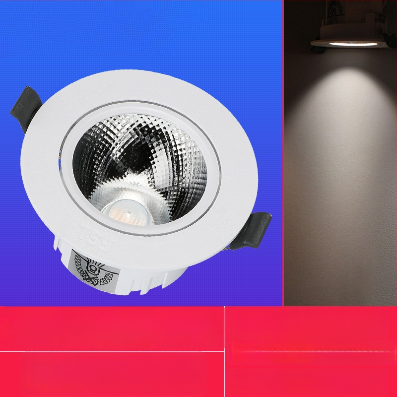 LED sisseehitatud lae prožektor anti-glare disainiga, 220V, seinakontroll, PVC korpus, CRI 70–79