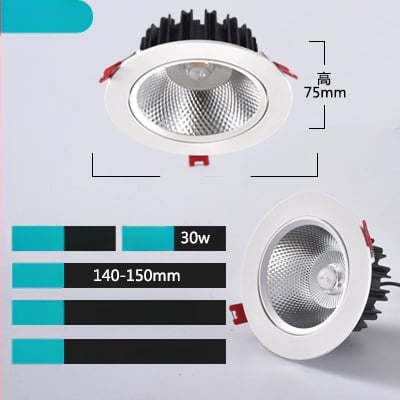 LED εντοιχισμένος προβολέας οροφής για διαδρόμους και αίθουσες έκθεσης – αντιθαμβωτικό, ρυθμιζόμενη γωνία