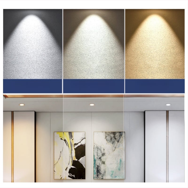 LED εντοιχισμένος προβολέας οροφής για διαδρόμους και αίθουσες έκθεσης – αντιθαμβωτικό, ρυθμιζόμενη γωνία