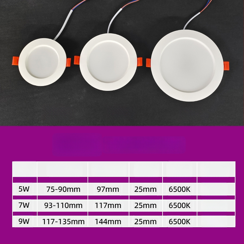 LED downlight kehaanduriga, infrapunaraadri ja hääle juhtimisega, peidetud paigaldus, 220V, LED helmed 2835 x10, 6500K