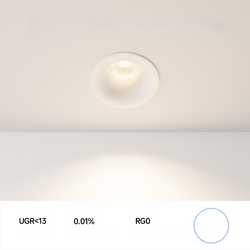 Raamita LED-downlight ümmarguse kumerdusega, sisseehitatud, COB LED, 220V, alumiiniumkorpus, ava 75 mm, üldmõõt 82 mm, 3000–6000K