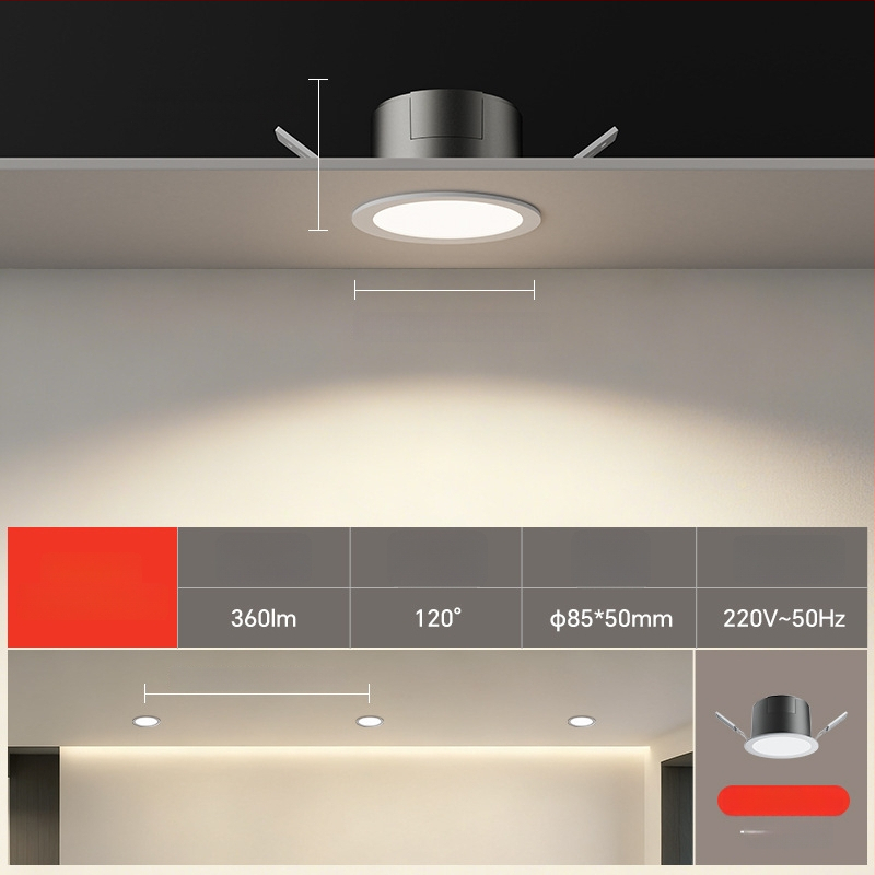 LED downlight CRI ≥90, 4000K sammudeta dimmeriga, 220V, peidetud paigaldus