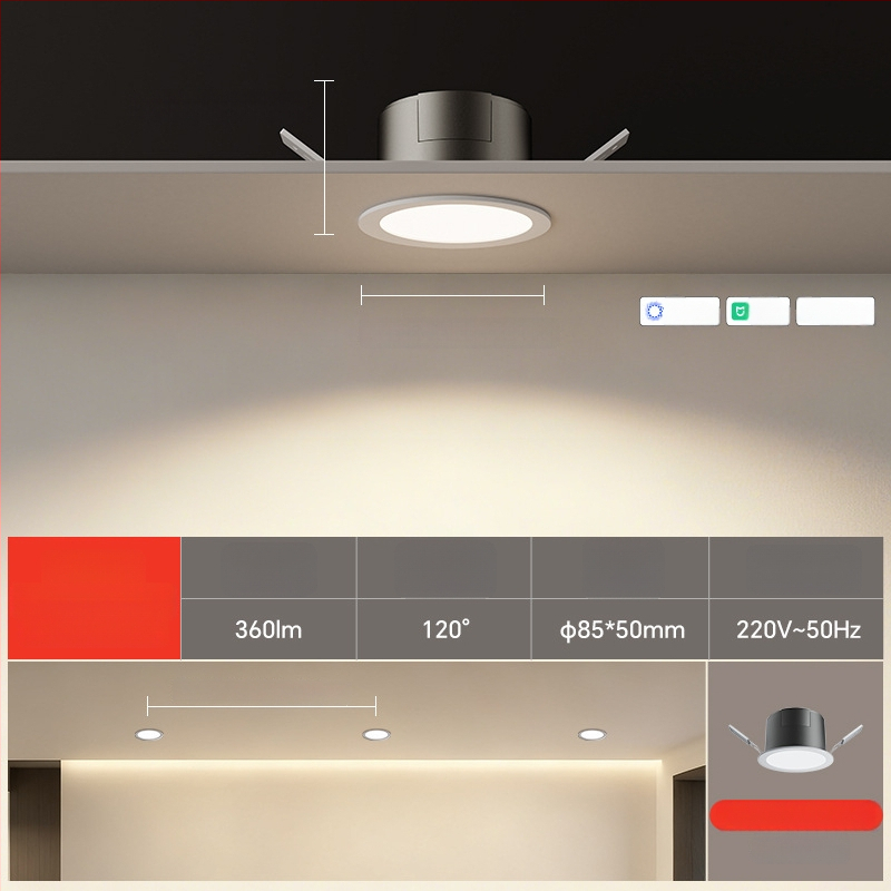 LED downlight CRI ≥90, 4000K sammudeta dimmeriga, 220V, peidetud paigaldus