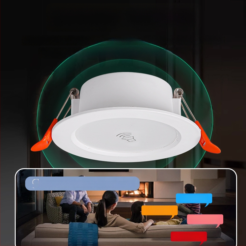 LED downlight su išmaniuoju radaro judesio jutikliu ir šviesos kontrole - LED šaltinis, įtampa ≤36V, CRI 80–89, paslėptas montavimas