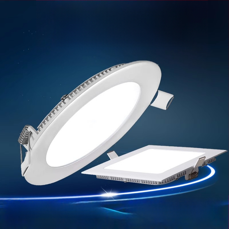 Labai plonas LED lubų šviestuvas su įmontuojama plokštele, aliuminis korpusas, 220V, 6500K, tarnavimo laikas 30 000 valandų