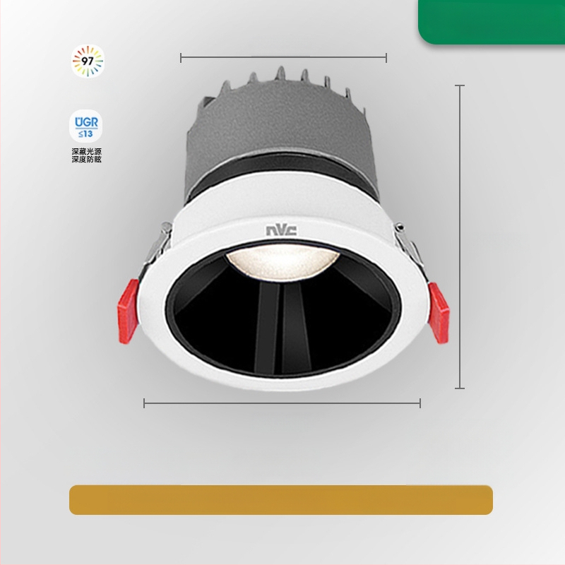 Anti-glare sissehitatud LED prožektor RA97, CRI≥95, 220V, alumiiniumkorpus, NVC, moods minimalistlik stiil