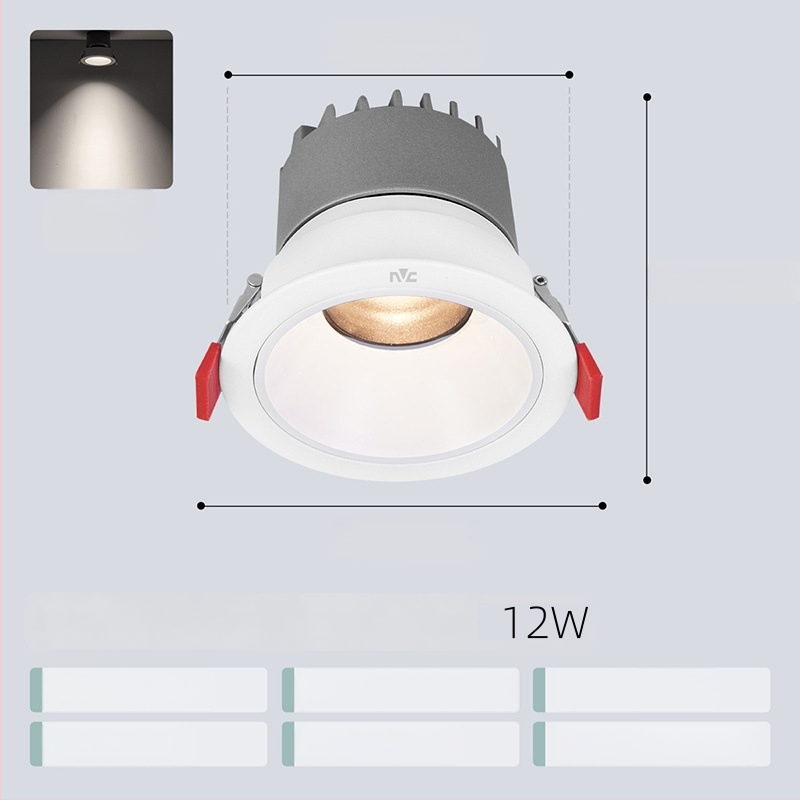 Anti-glare sissehitatud LED prožektor RA97, CRI≥95, 220V, alumiiniumkorpus, NVC, moods minimalistlik stiil