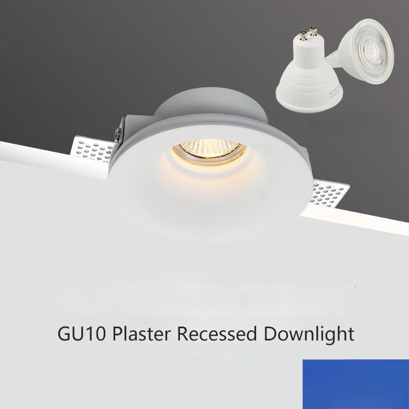 GU10 LED gipspõhine peidetud laevalgusti, 6-10W, 220V, kolmes värvi dimming (3000K/4000K/6000K), CRI ≥90, peidetud paigaldus
