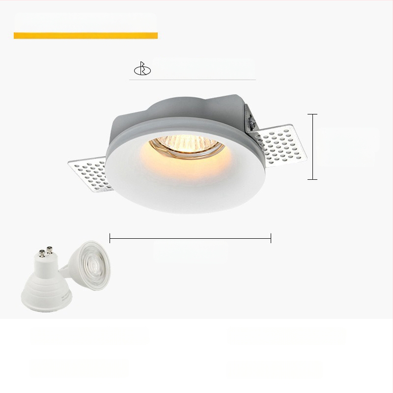 GU10 LED gipspõhine peidetud laevalgusti, 6-10W, 220V, kolmes värvi dimming (3000K/4000K/6000K), CRI ≥90, peidetud paigaldus