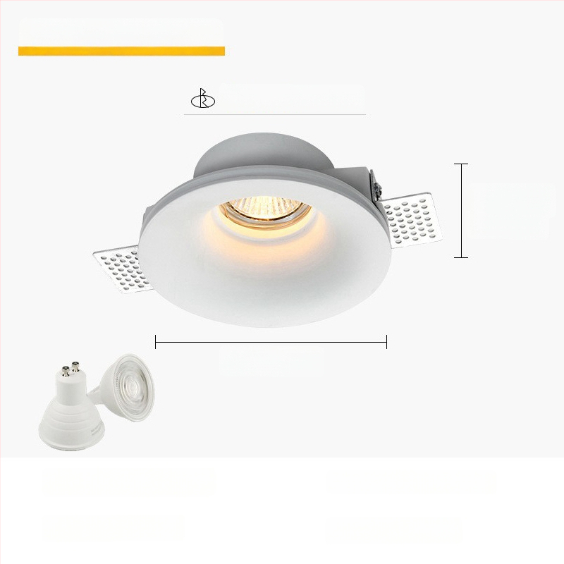 GU10 LED gipspõhine peidetud laevalgusti, 6-10W, 220V, kolmes värvi dimming (3000K/4000K/6000K), CRI ≥90, peidetud paigaldus