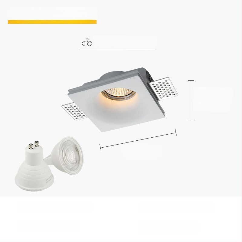 GU10 LED gipspõhine peidetud laevalgusti, 6-10W, 220V, kolmes värvi dimming (3000K/4000K/6000K), CRI ≥90, peidetud paigaldus