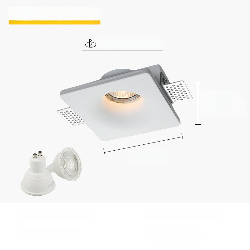 GU10 LED gipspõhine peidetud laevalgusti, 6-10W, 220V, kolmes värvi dimming (3000K/4000K/6000K), CRI ≥90, peidetud paigaldus