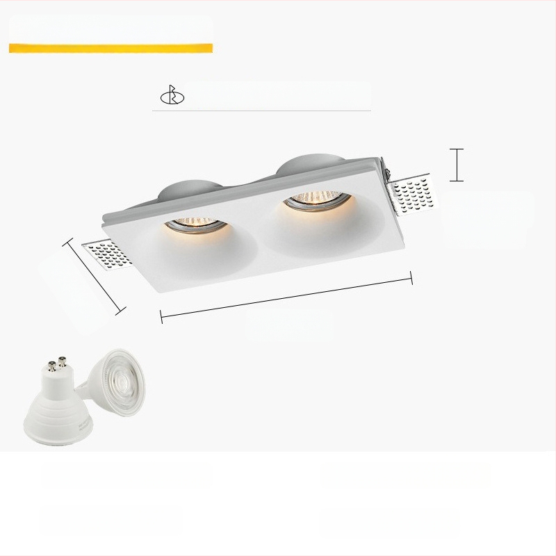 GU10 LED gipspõhine peidetud laevalgusti, 6-10W, 220V, kolmes värvi dimming (3000K/4000K/6000K), CRI ≥90, peidetud paigaldus