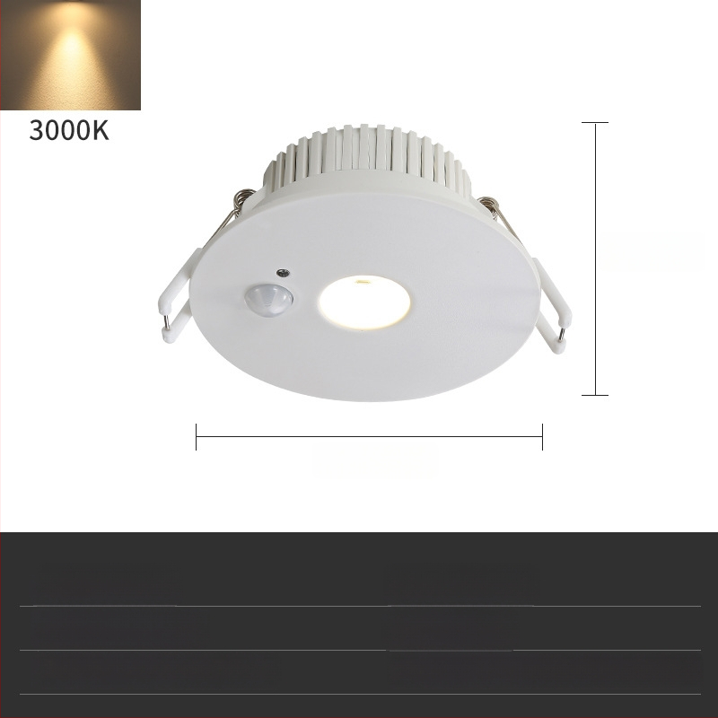 LED downlight infrapuna liikumisensoriga, peidetud lakke, 85–265 V, 630–810 lm, 3000K/4000K/6000K