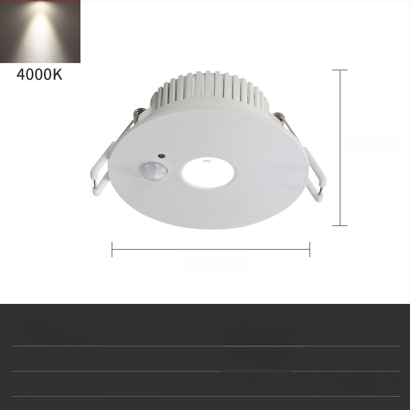 LED downlight infrapuna liikumisensoriga, peidetud lakke, 85–265 V, 630–810 lm, 3000K/4000K/6000K