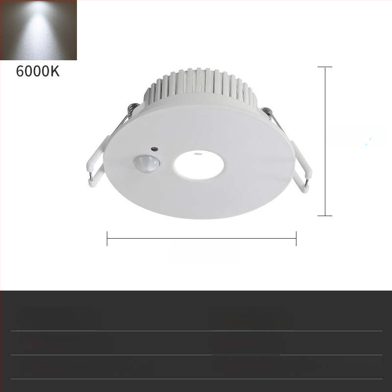 LED downlight infrapuna liikumisensoriga, peidetud lakke, 85–265 V, 630–810 lm, 3000K/4000K/6000K