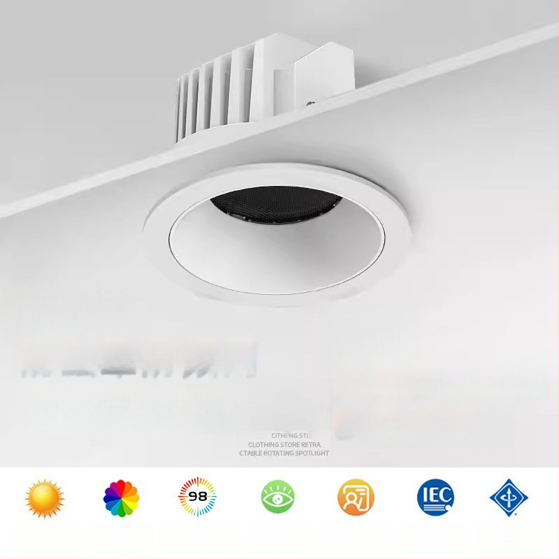 LED downlight CRI ≥90, 220V, peidetud paigaldus, alumiiniumkorpus