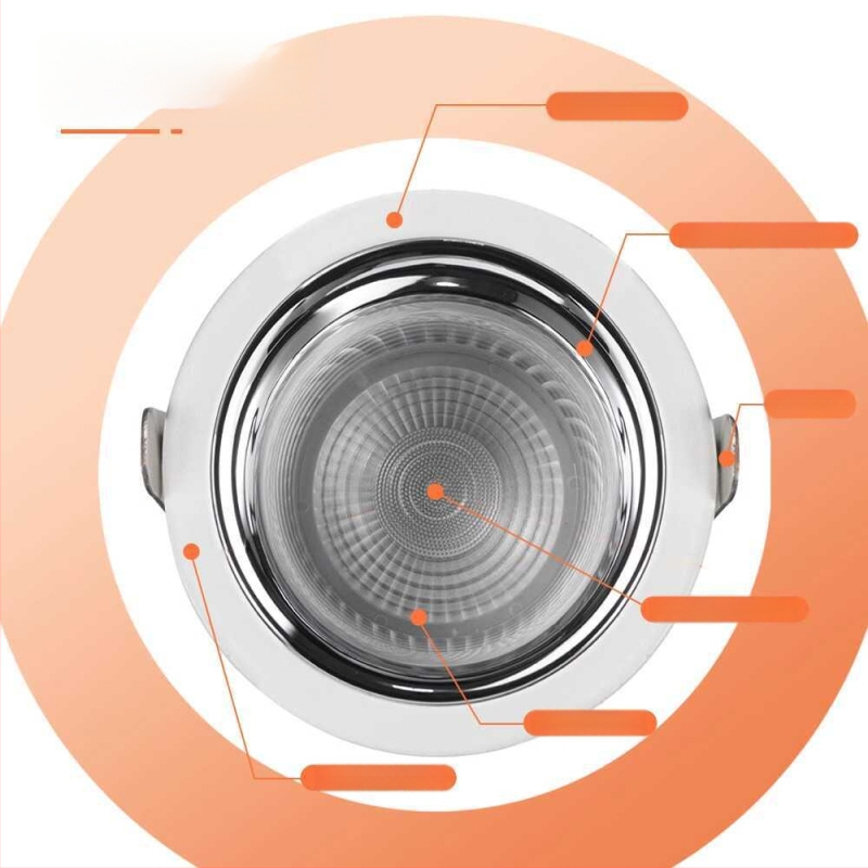 LED downlight CRI ≥90, 220V, peidetud paigaldus, alumiiniumkorpus