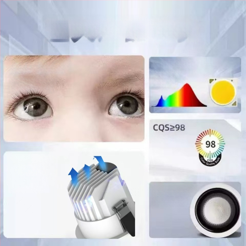 LED downlight CRI ≥90, 220V, peidetud paigaldus, alumiiniumkorpus