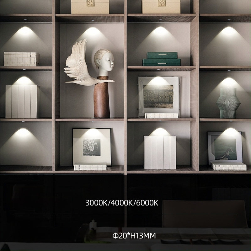 Sisse ehitatud Cat-Eye LED prožektor vitriinidele ja veinikappidele, 12V madalpinge, ümmargune alumiiniumisulamist korpus, varjatud kappivalgustus