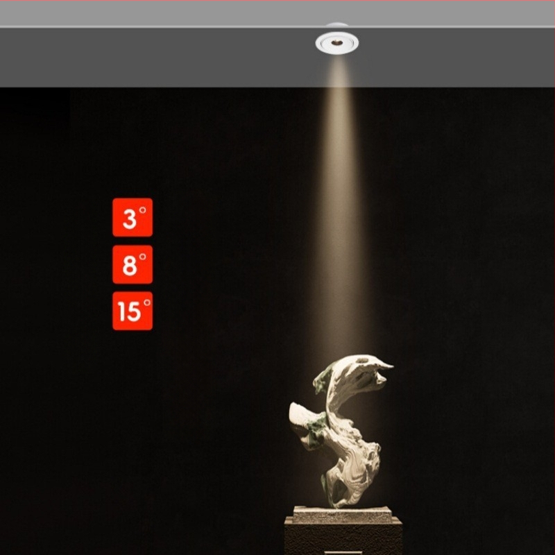 Seinasse paigaldatav COB spott LED 3W, ultraõhuke, kiirgusnurkade 3°/8°/15°, CRI ≥95, 220V